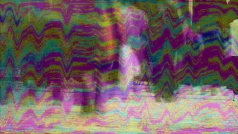 Animation of silhouette of people walking with stripes in hypnotic motion in seamless loop