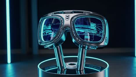 futuristic goggles with advanced display