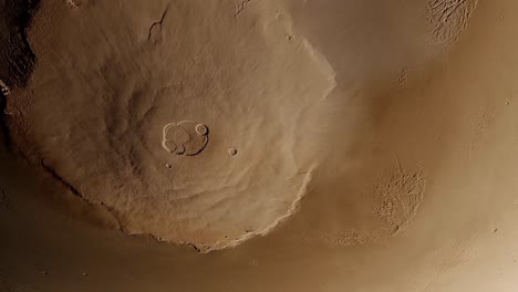 Above-Olympus-Mons-on-Mars,-the-biggest-volcano-in-the-solar-system