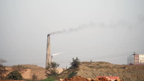 brick factory with smoke emission