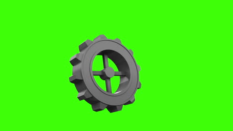 cogs and wheels turning on green screen