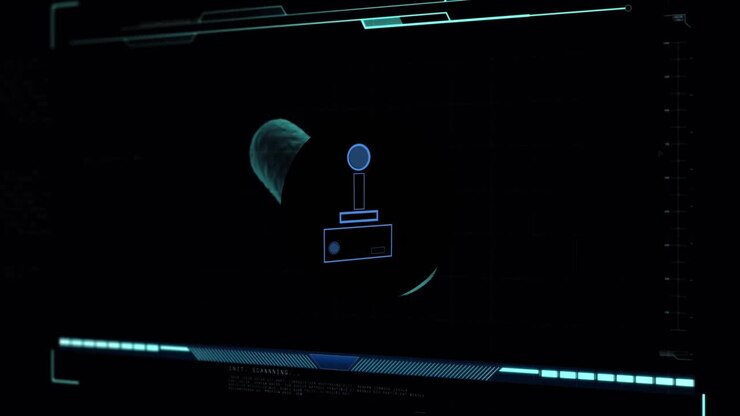 Animation af databehandling over en online sikkerhedslås og printkort