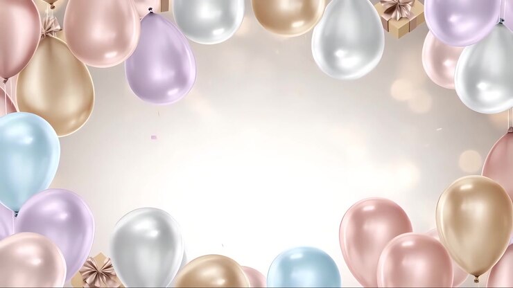 Sfondo di compleanno con palloncini 4K