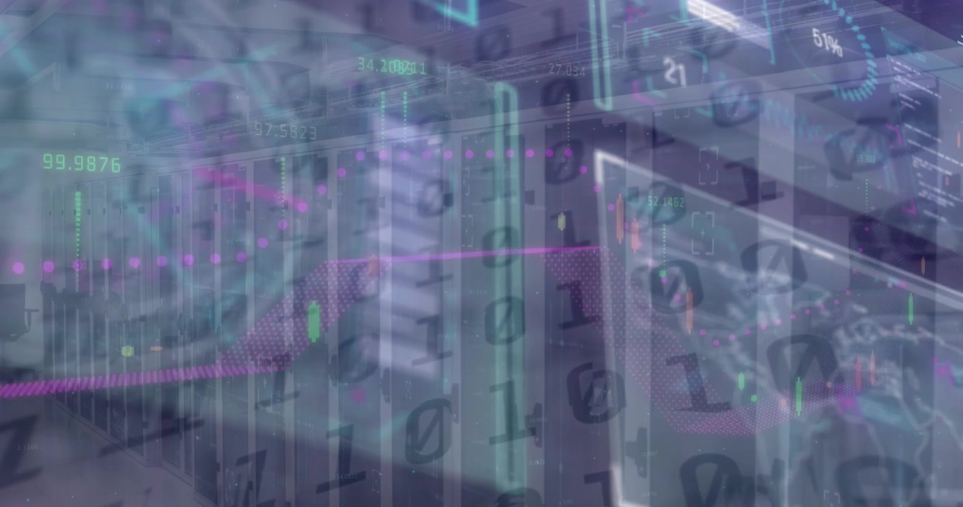 Animazione dell’elaborazione dati in una server room