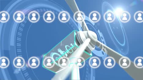 wind turbine and profile icons