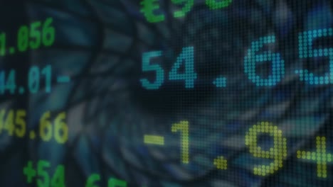 animation of financial data processing over digital mesh