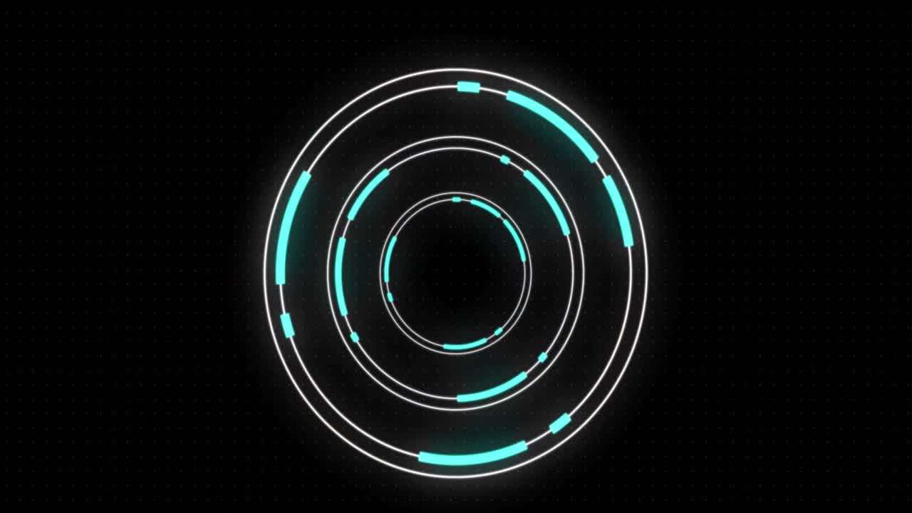 animación de escaneo de alcance circular con luces rojas parpadeantes en negro