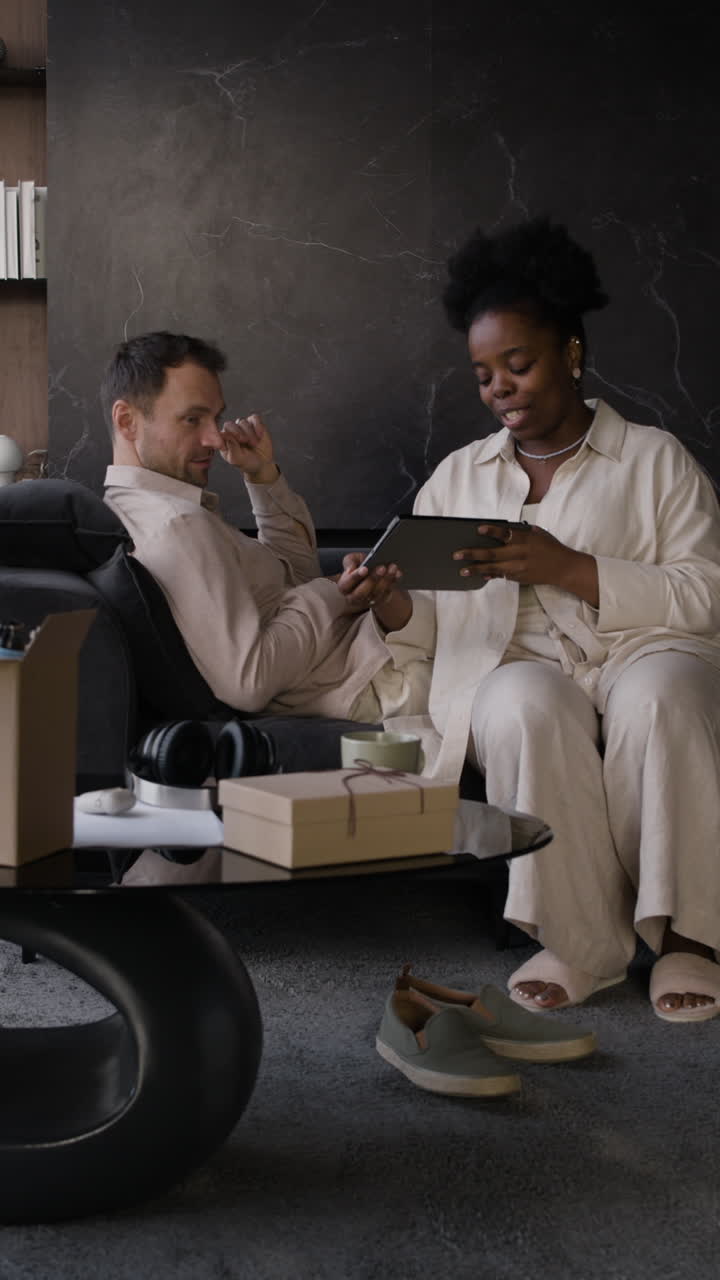 People Relaxing Together at Home