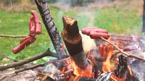 Grillwürste-Auf-Stäbchen