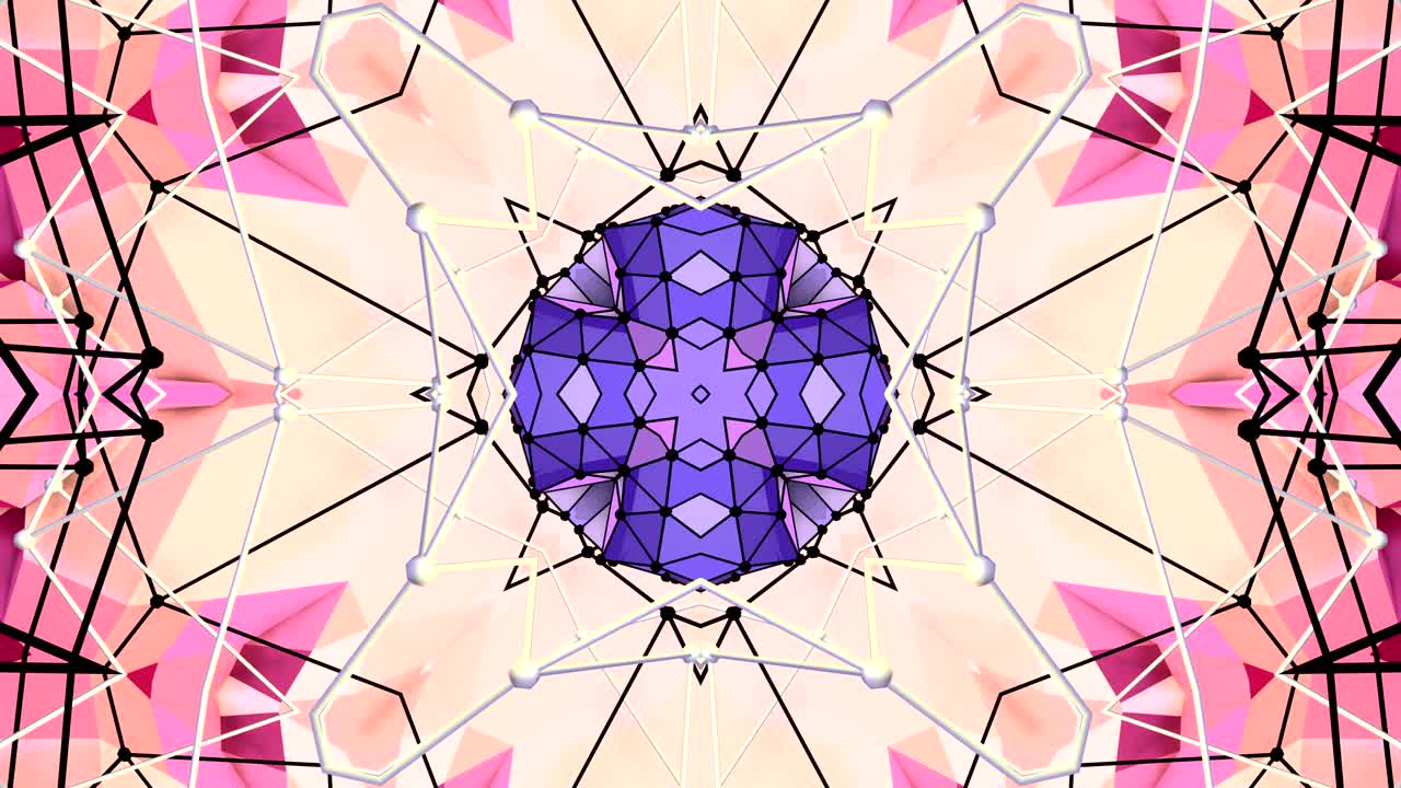 fondo 3d abstracto simple en color gradiente púrpura rojo, estilo poli bajo como fondo geométrico moderno o entorno matemático con efecto caleidoscópico. 4k uhd o bucle sin costuras fullhd. 2
