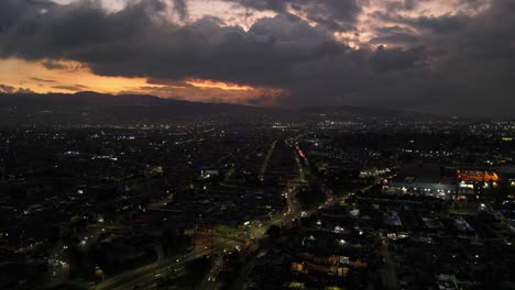 sunset view in the south of bogota, view of monserrate and the city center