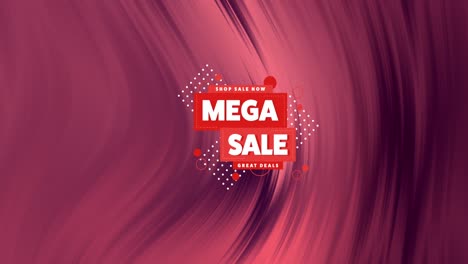 Animation-of-mega-sale-text-banner-against-abstract-textured-purple-gradient-background