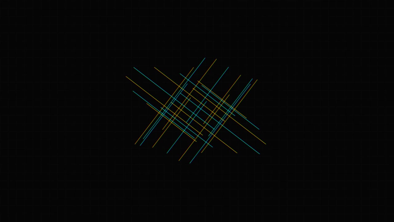 Motion graphics digitale astratta con forme e linee geometriche