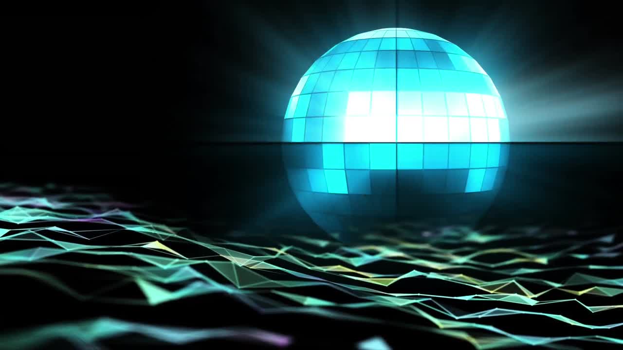 Geometrical shapes moving against disco ball