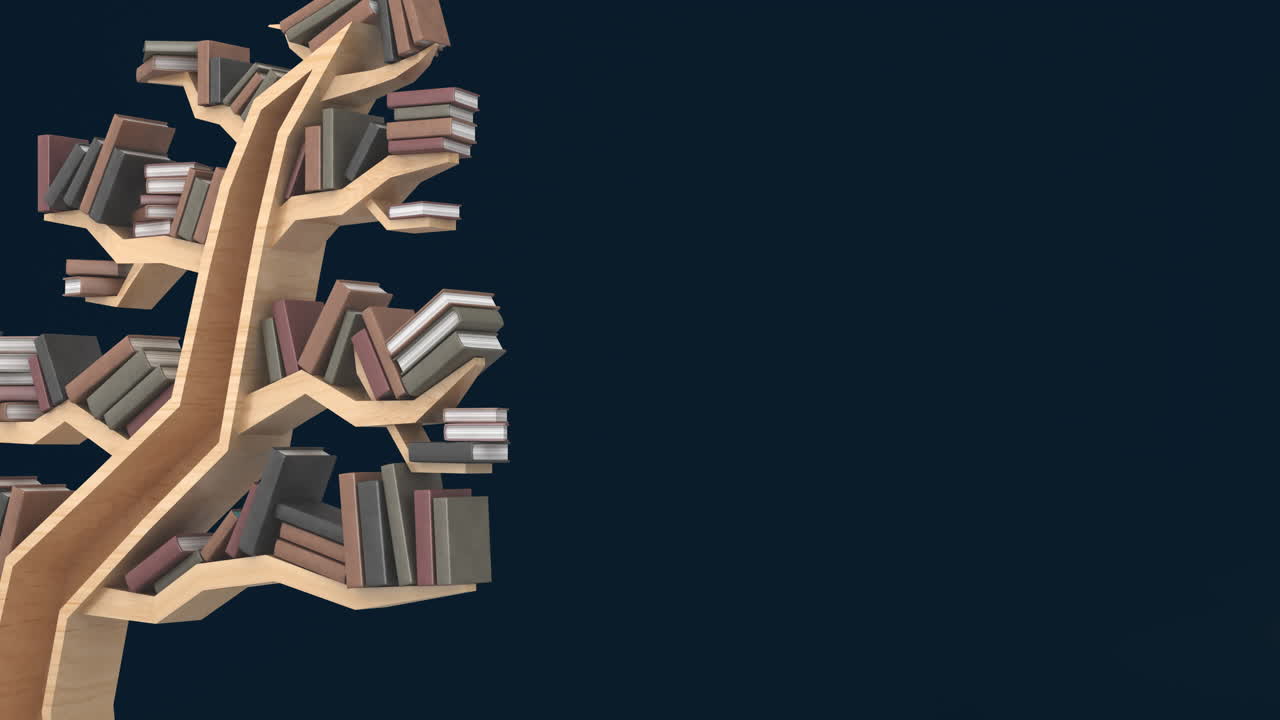 Animation of school items icons moving on blue background