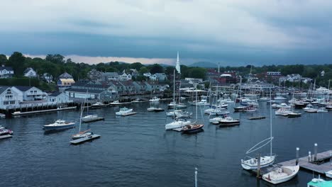 amazing aerial of coastal scenery of maine, usa