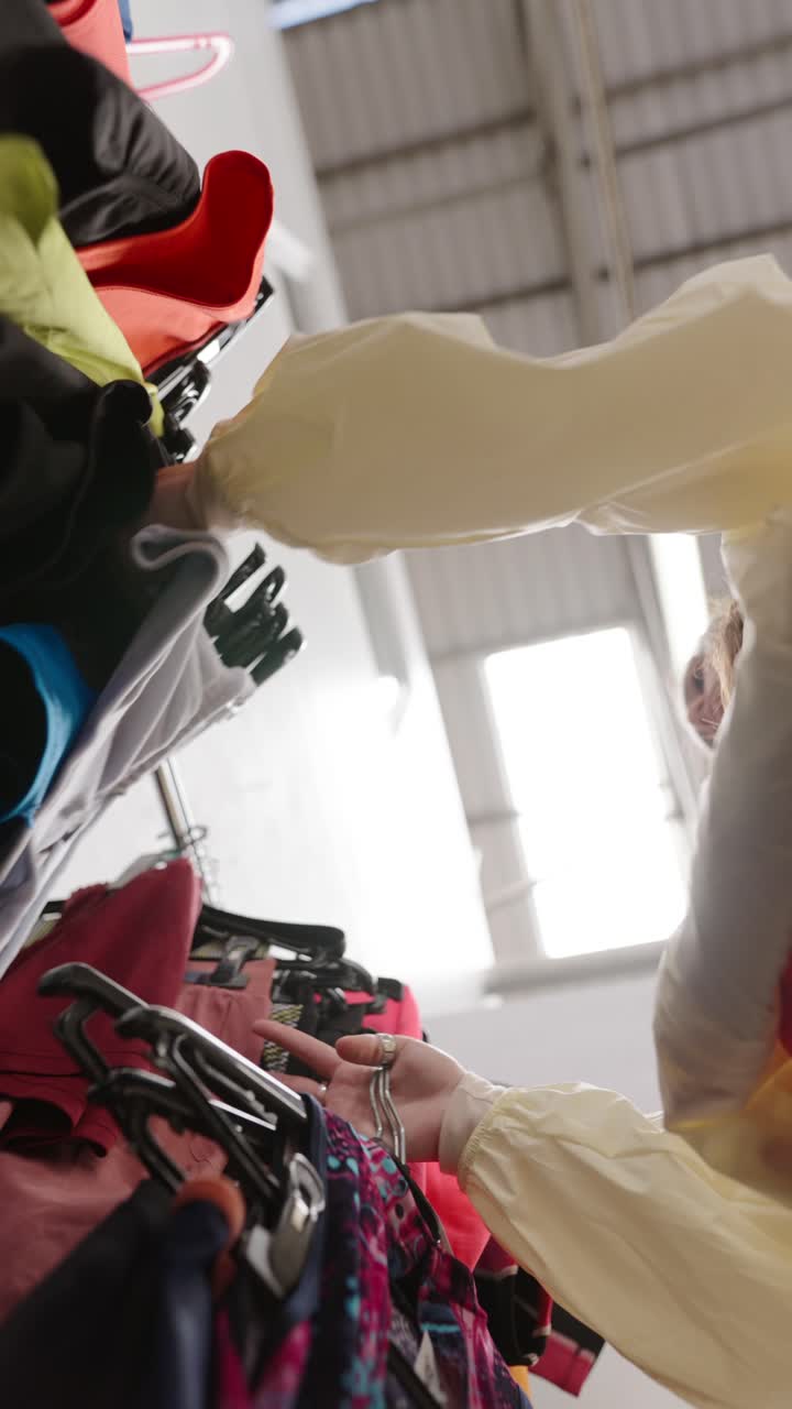 Person shopping in a clothing store