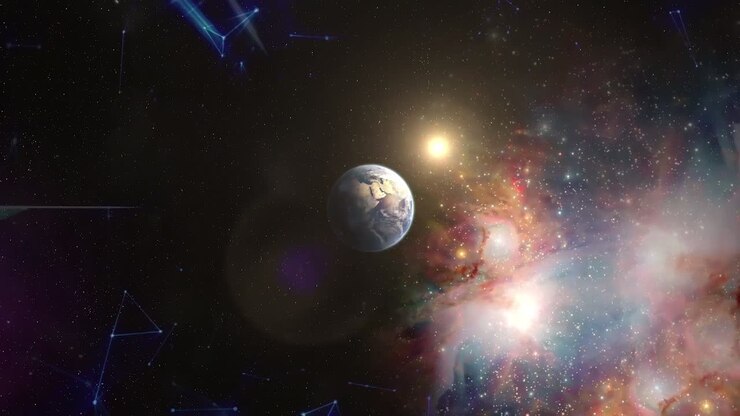 Earth in Space with Network Connections