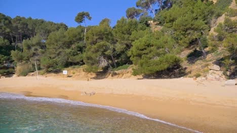 Santa-Cristina-Strand-In-Der-Küstenregion-Costa-Brava-In-Spanien,-Wunderschöne-Naturlandschaft