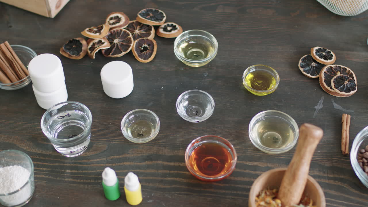 Ingredients For Natural Organic DIY Soap On Table