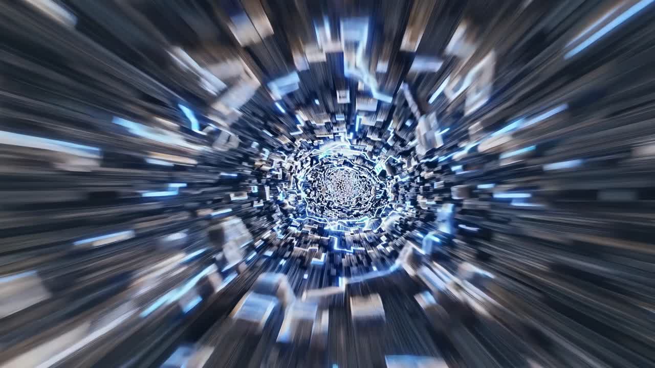 túnel futurista abstracto con líneas brillantes