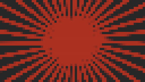 gradient red pixels and rays pattern