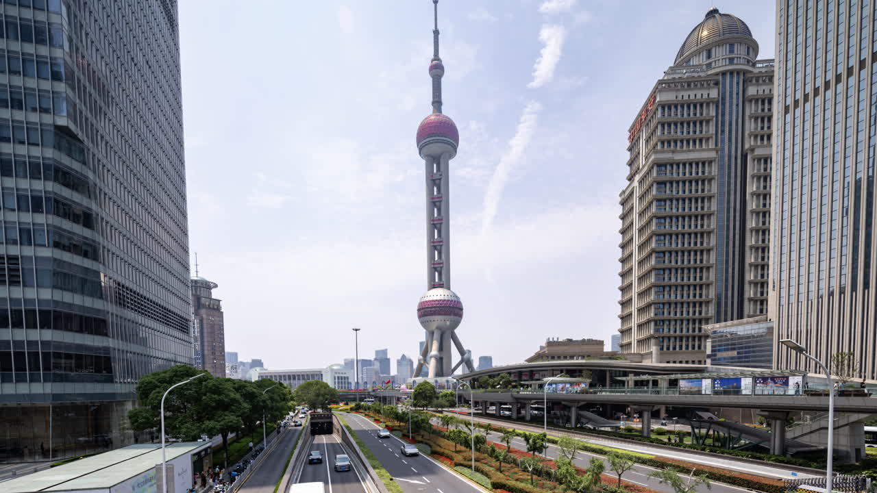 Timelapse of the amazing Shanghai city skyline and skyscrapers