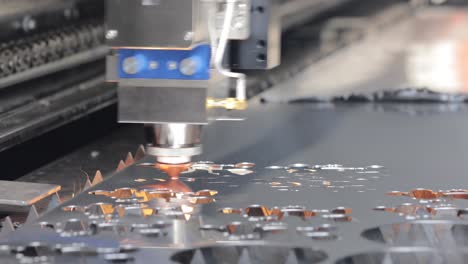 cnc laser cutting of metal, modern industrial technology.