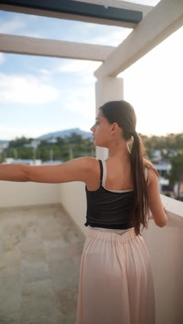 ballet dancer on rooftop