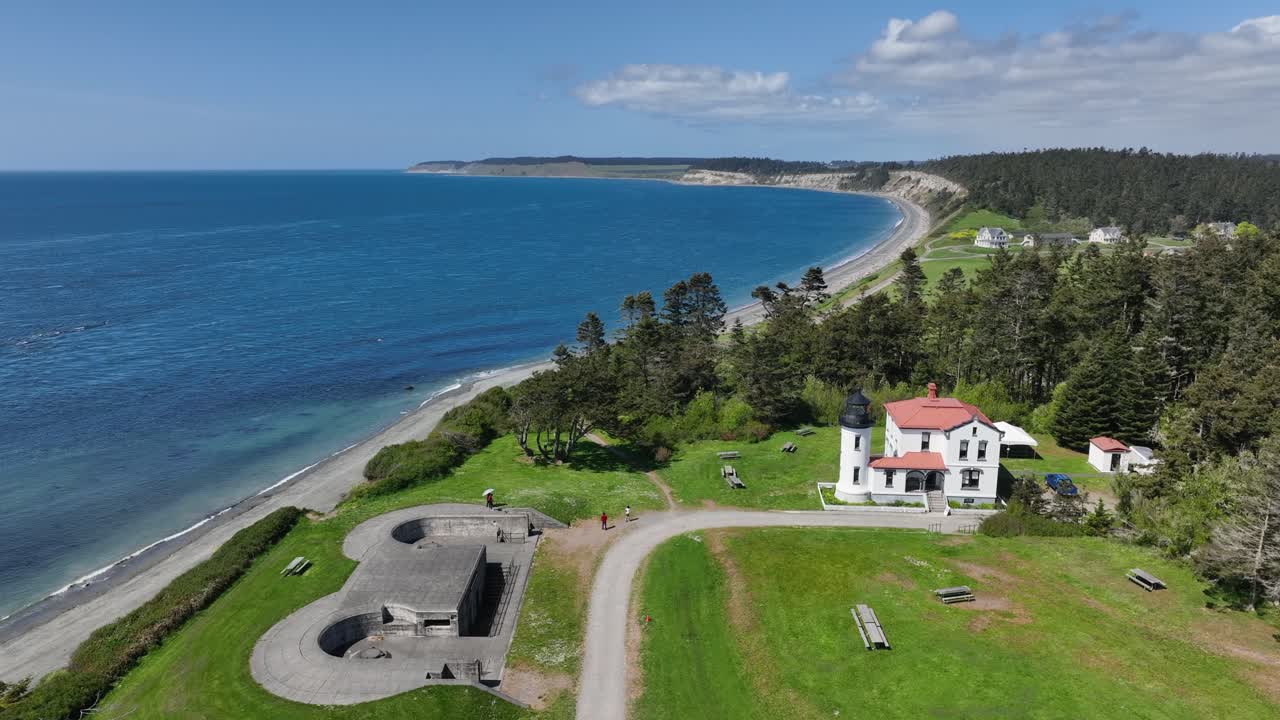 Admiralty Head Lighthouse on Whidbey Island, looking out over Puget Sound.