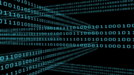 Binary code grid on black background
