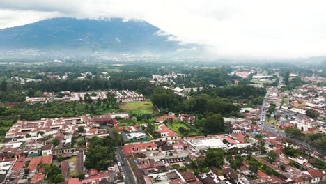 aerial view of antigua guatemala in guatemala