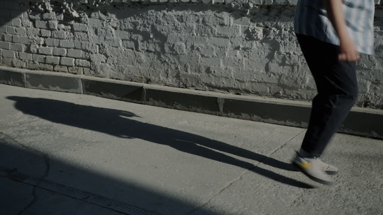 Person walking on a city street