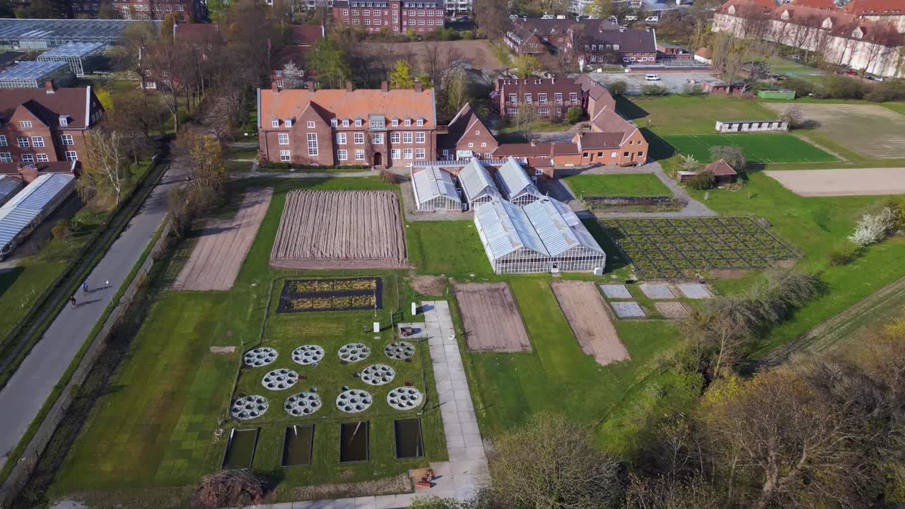 믿을 수 없는 항공 상단 뷰 비행 베를린 온실 dahlem 식물 과학 센터