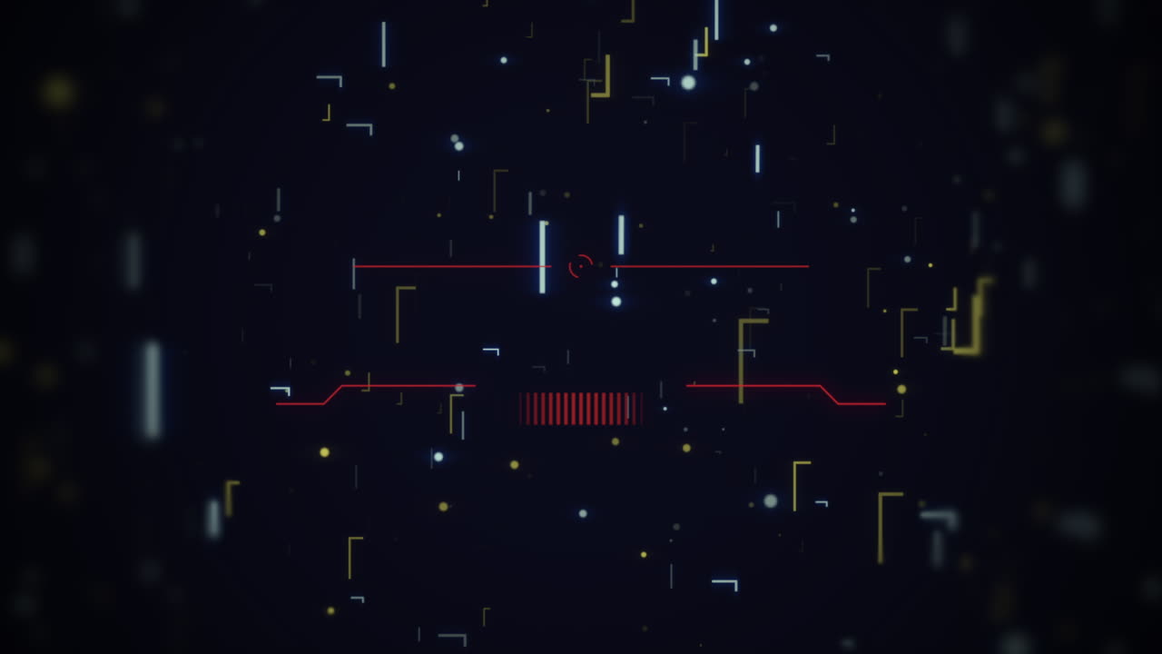 Cyberpunk digital screen with HUD elements