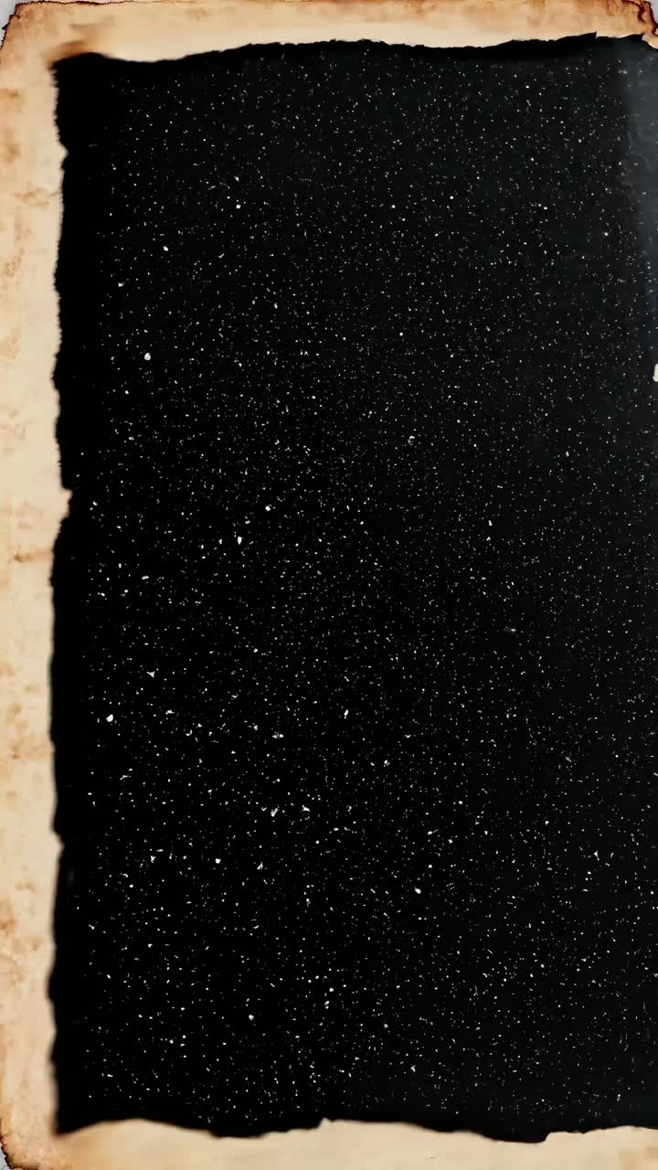 Vintage-style video frame with an aged paper border and starry night sky