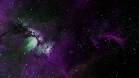 purple nebula in flat universe, space background