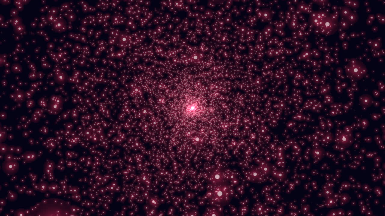 Random flying glitters with neon led light from big bang in dark galaxy