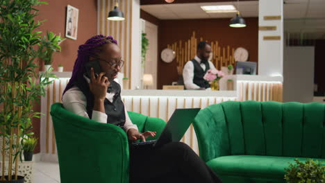 African-american-receptionist-on-phone