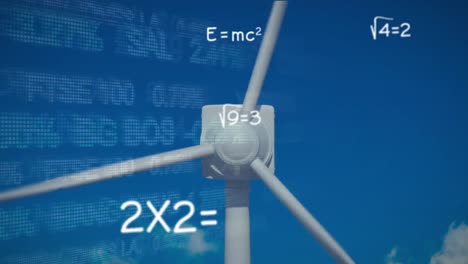 ecuaciones matemáticas y procesamiento de datos del mercado de valores contra el molino de viento