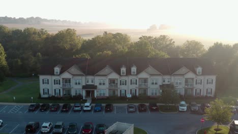 aerial of apartment rental unit housing in usa