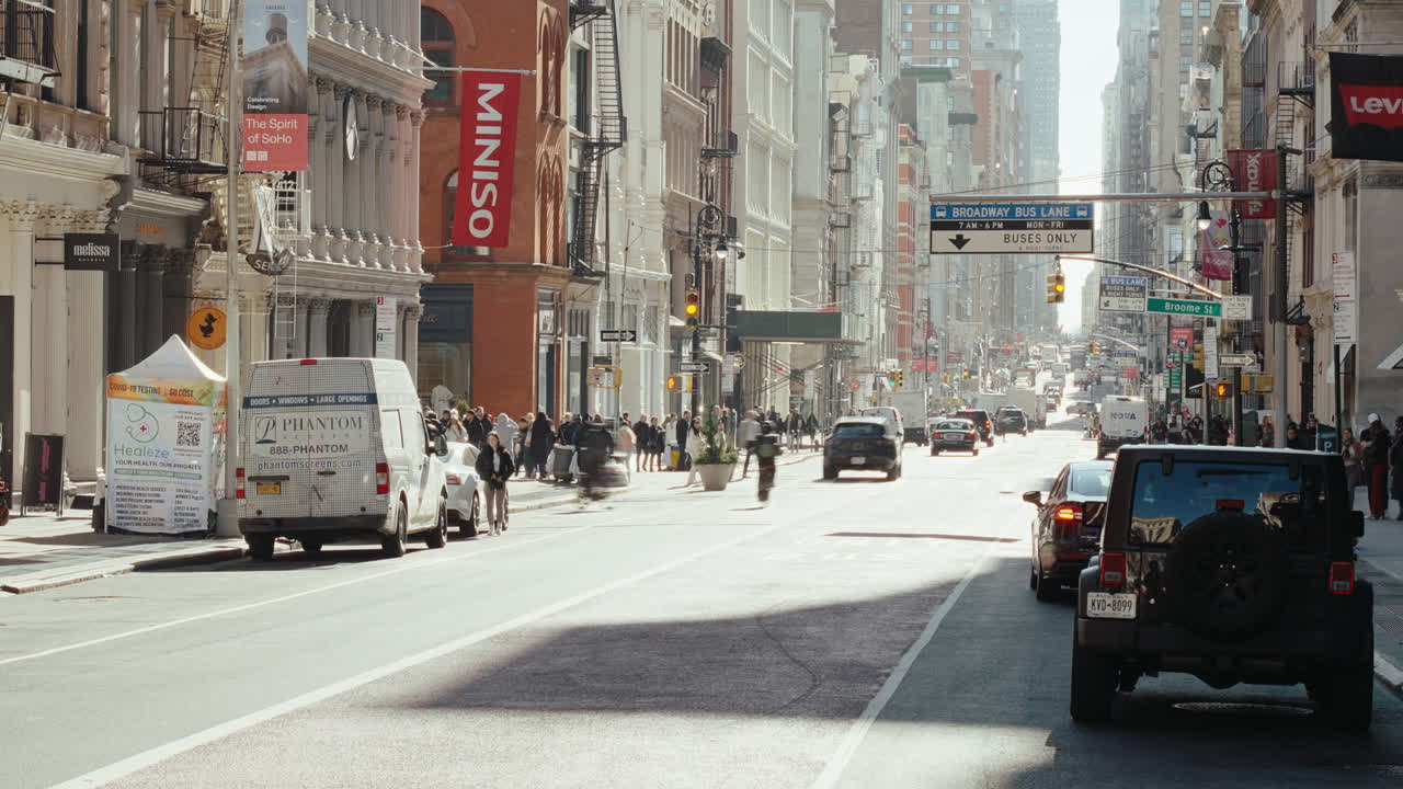 Busy City Street Scene in New York