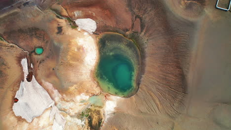 Natural-blue-lake-in-Krafla-Volcano---North-Iceland---top-view