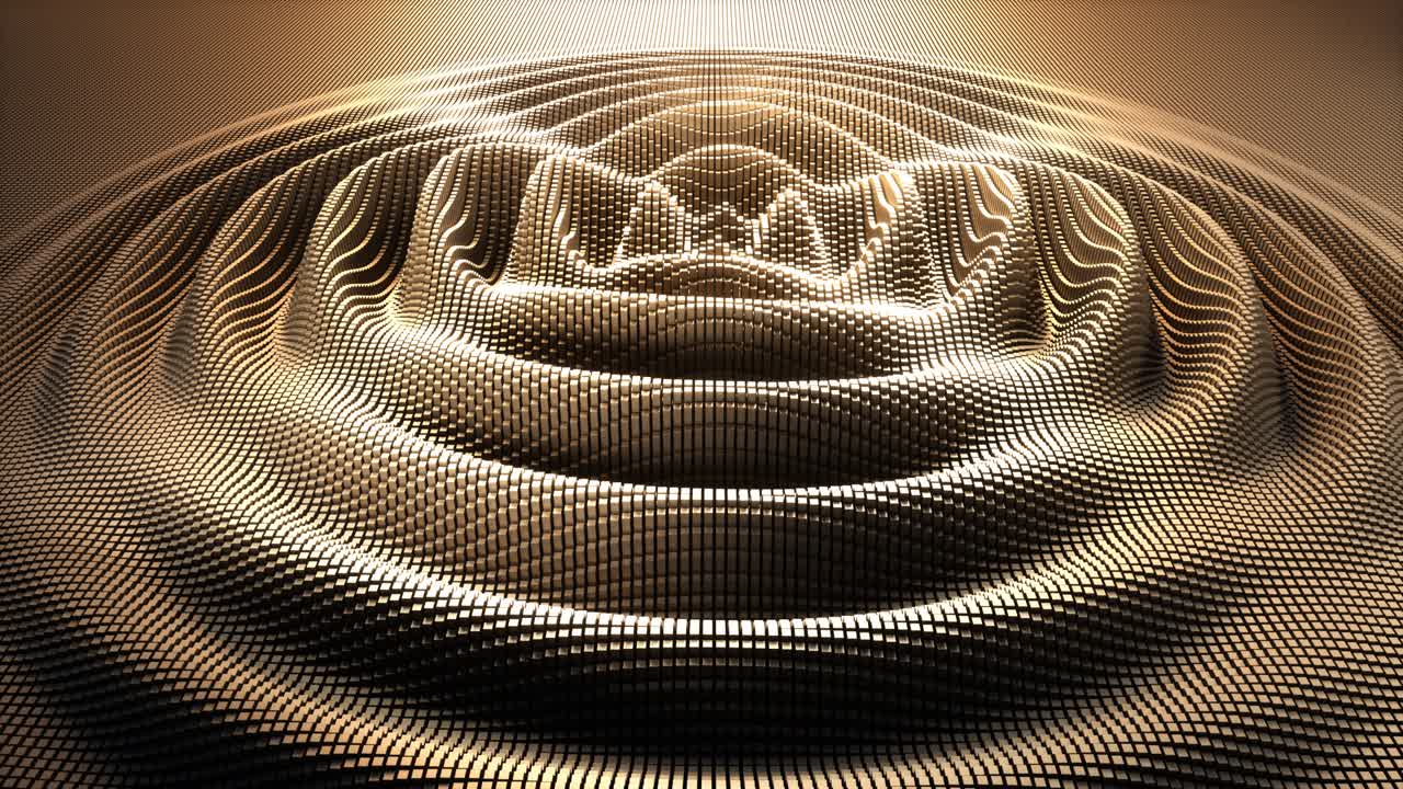 Futuristic abstract cubic grid wave pattern