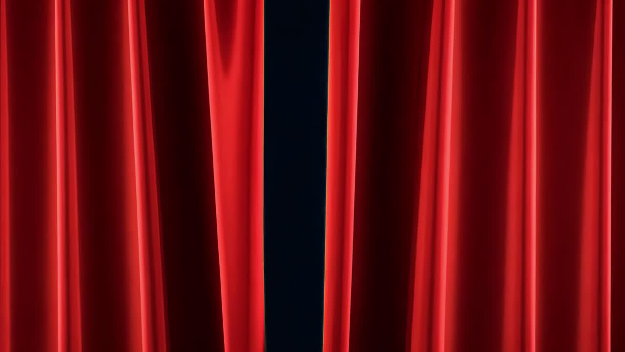 Cortinas vermelhas elegantes emolduram a sobreposição animada de palco, vídeos em 4K transparentes, canal alfa, ProRes 4444