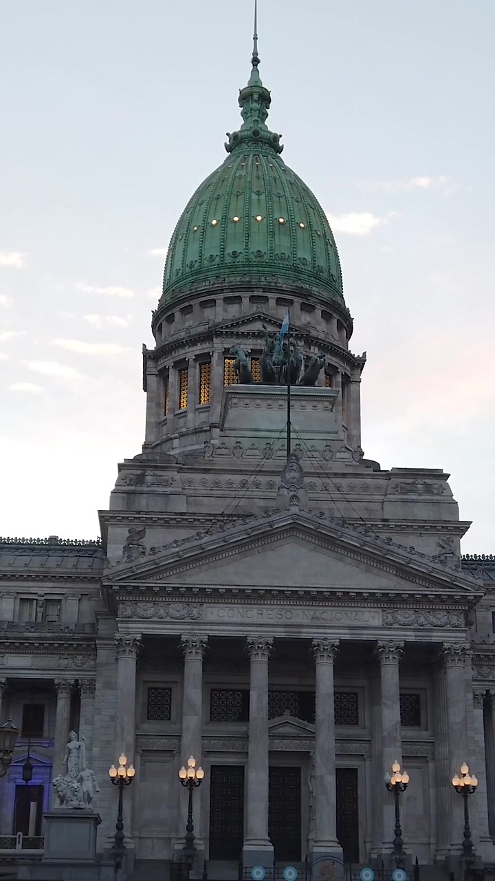 Congresso Argentino Smartphone Verticale Palazzo Nazionale Facciata Cupola Crepuscolo Architettura Governativa