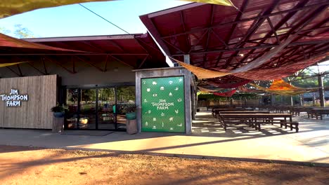 colorful entrance at jim thompson farm