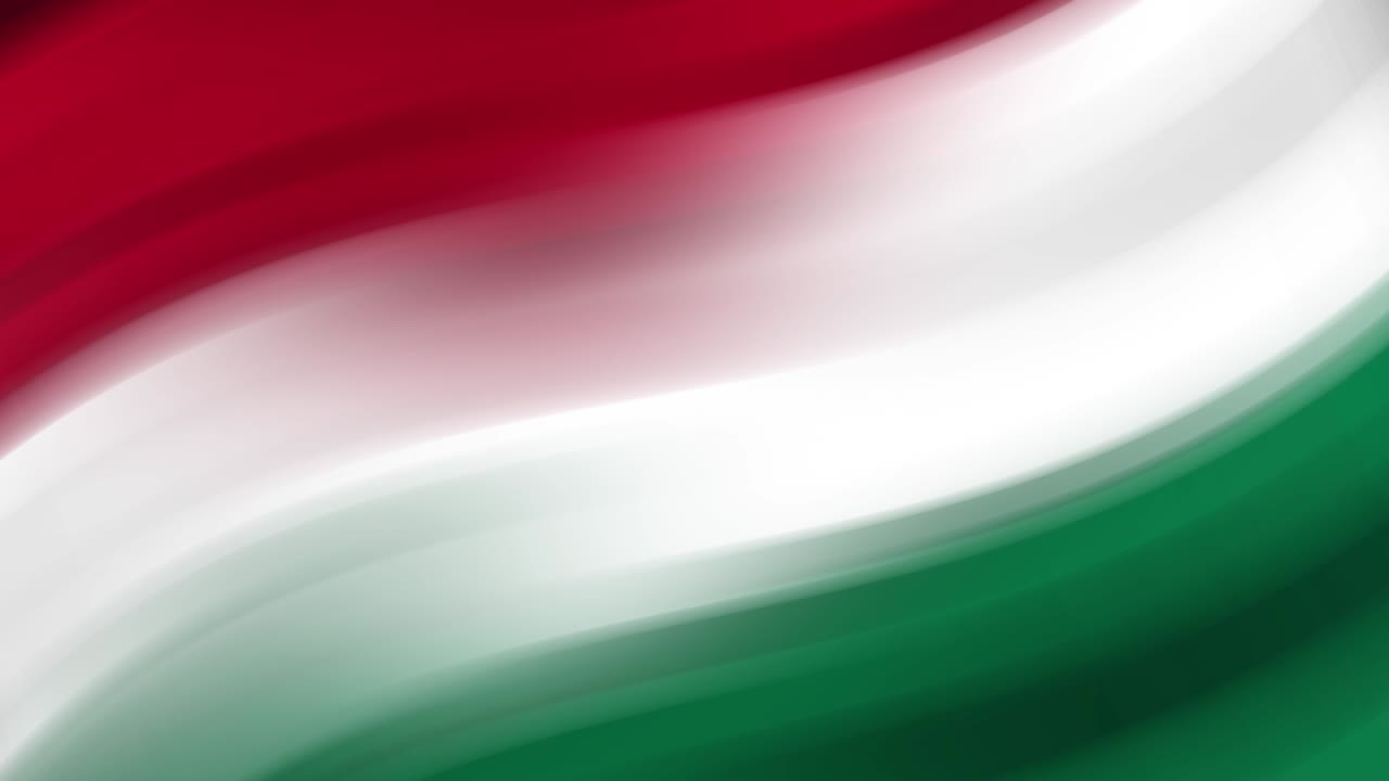 abstract agitando la bandera de hungría: animación de bucle sin costuras