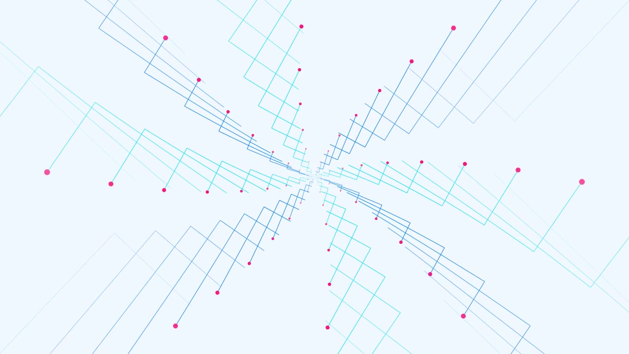 Abstract Digital Network Lines and Nodes Animation