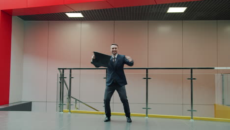business people in office corridor